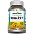 Amazing Omega 3.6.9 1200mg, Flax, Fish & Borage Oils Softgels (Lemon