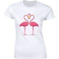 thumbnail image 1 of Amazing Pink Flamingo Bird Couple Shape Heart Shirt Women'S T-Shirt Tee All Size S-5XL, 1 of 4