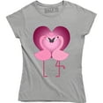 thumbnail image 1 of Amazing Pink Flamingo Bird Couple Shape Heart Women's Tee Shirt, 1 of 4
