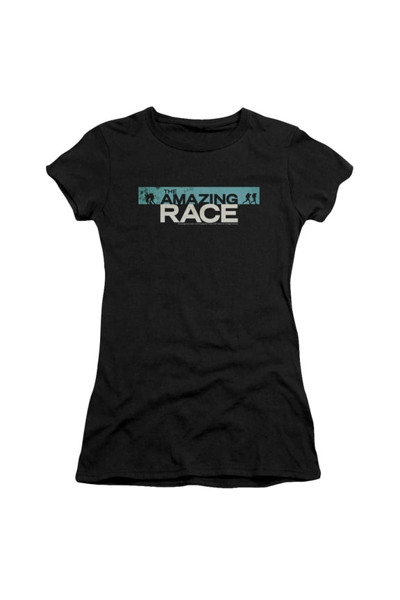Amazing Race Bar Logo Junior Women's Sheer T-Shirt Black