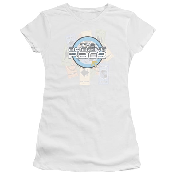 Amazing Race The Race Junior Women's Sheer T-Shirt White