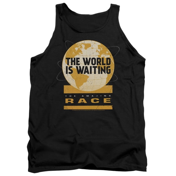 Amazing Race Waiting World Adult Tank Top Black