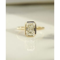 Amazing Radiant Cut Engagement Ring 14K Gold Vermeil Moissanite Diamond Wedding Anniversary Gift