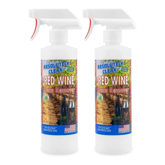 Amazing Red Wine Stain Remover  Natural Enzymes Eliminate Wine Stains Fast - Cleans Carpet, Upholstery, Clothing, Table Cloth & More - USA Made (16oz 2 Pack)