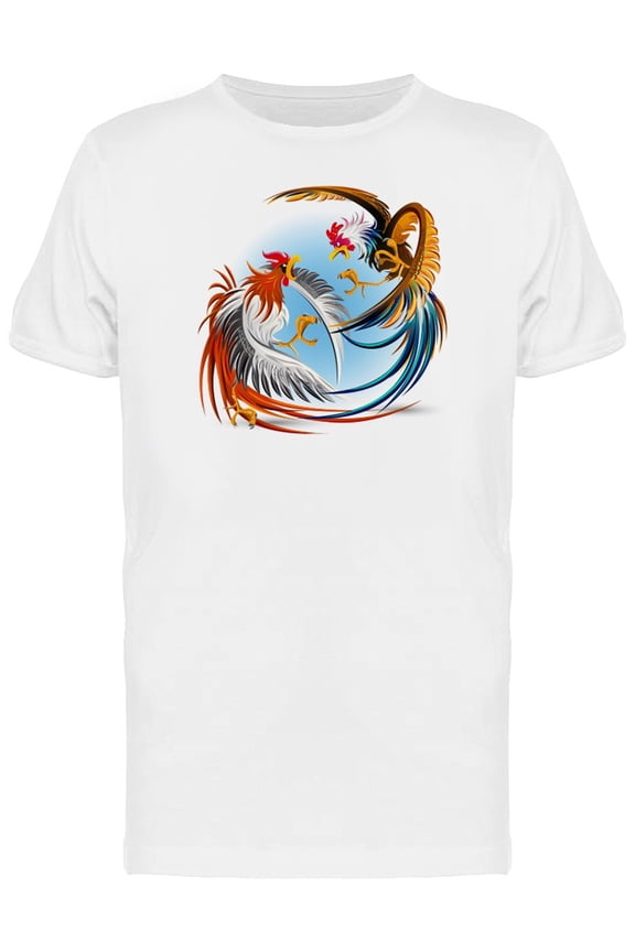 Amazing Roosters Nature Fighting T-Shirt Men -Image by Shutterstock, Male 3X-Large