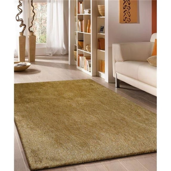Amazing Rugs Fancy Shaggy Hand Tufted Area Rug GOLD 8' X 11' N/A 8' x 10'