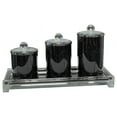 thumbnail image 1 of Amazing Rugs, LLC Ambrose Exquisite Three Glass Canister and Tray Gift Set - 4 In. D x 8 In. H Black, 1 of 5