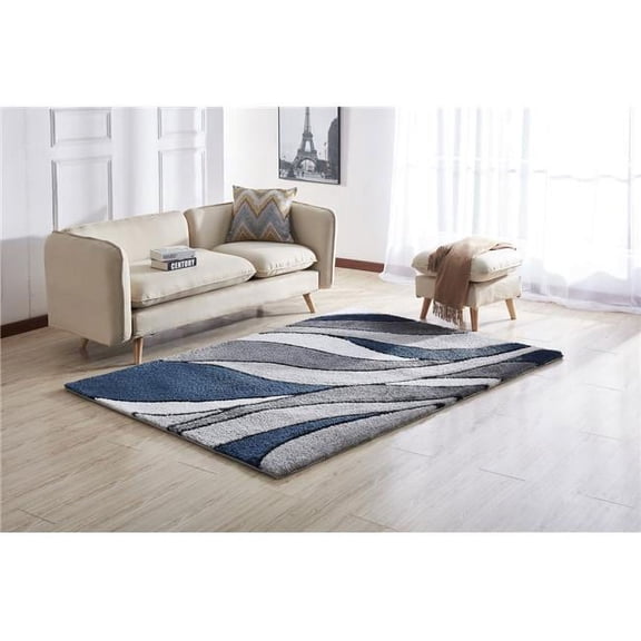 Amazing Rugs, LLC. Aria Collection Soft Pile Hand Tufted Shag Area Rug Blue 2' x 3' 2' x 3'
