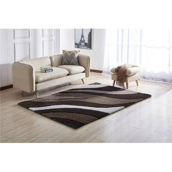 Amazing Rugs, LLC. Aria Collection Soft Pile Hand Tufted Shag Area Rug Olive/White 2' x 3' 2' x 3'