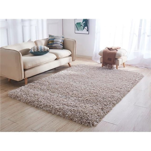 Amazing Rugs, LLC. Coral Hand Tufted Polyester Shag Area Rug Beige 5' x 7' 5' x 8'