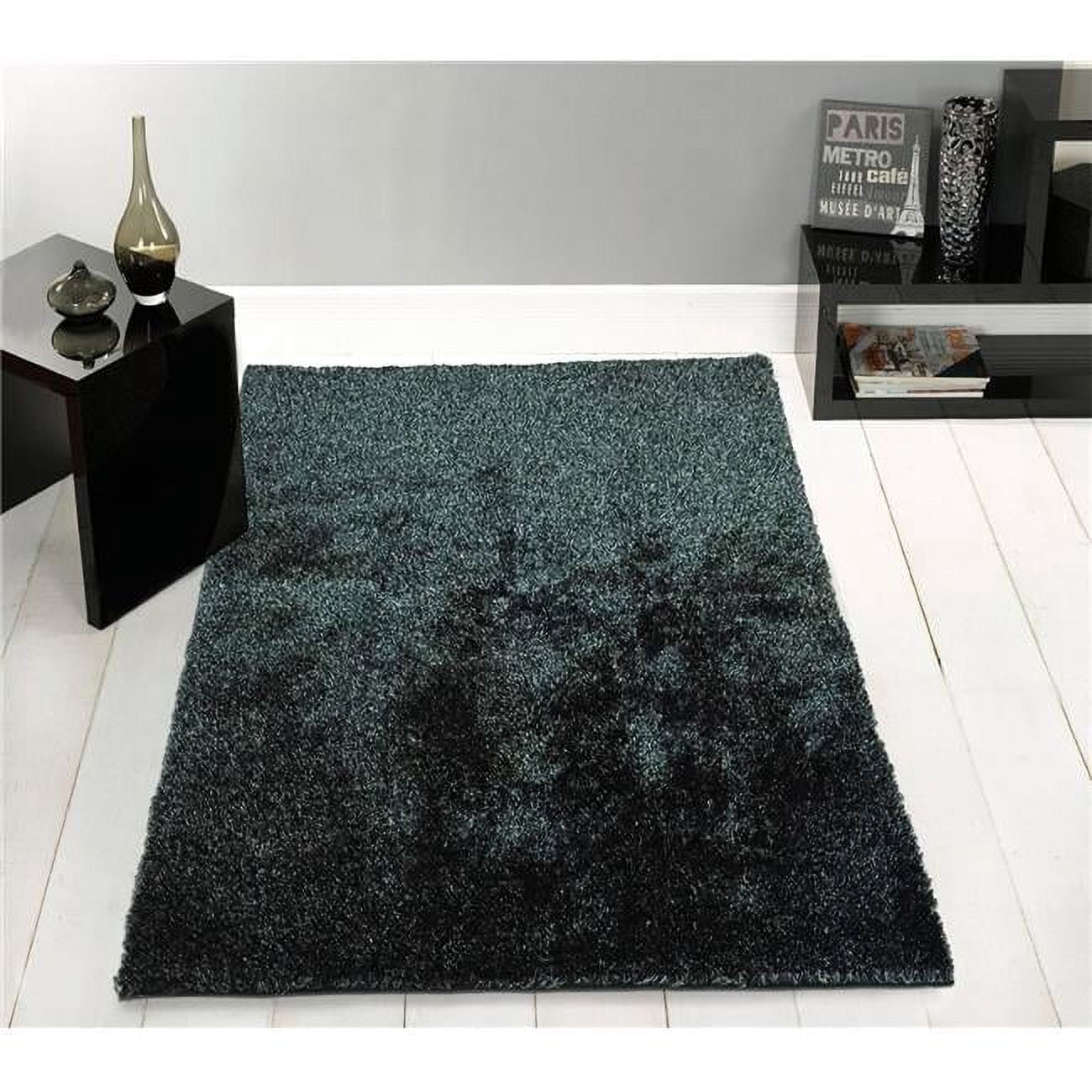 Amazing Rugs, LLC. Fuzzy Shaggy Hand Tufted Area Rug Black Ash 2' x 3 ...