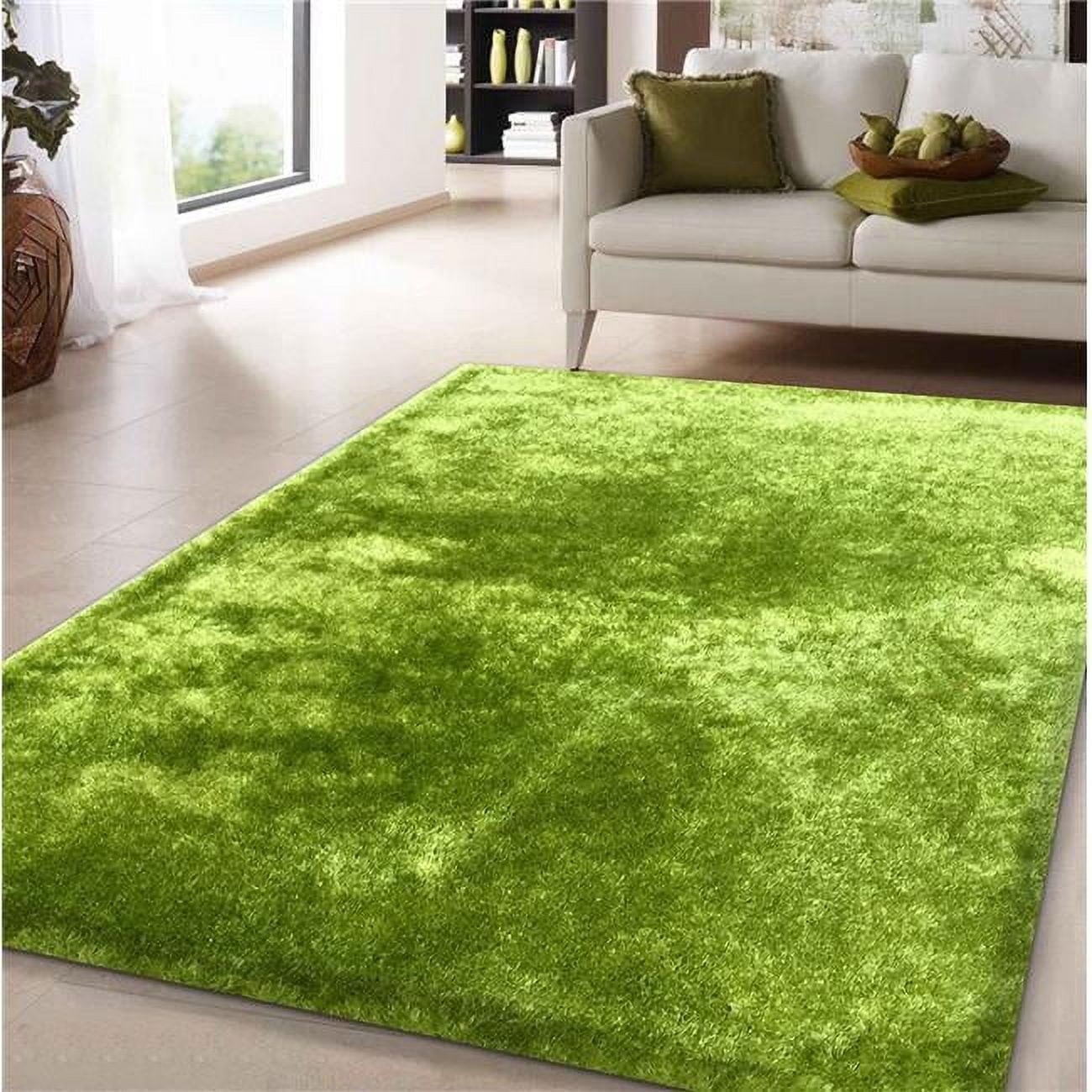 Amazing Rugs, LLC. Fuzzy Shaggy Hand Tufted Area Rug Lime 8' x 11' 8' x 10'