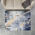 thumbnail image 1 of Amazing Rugs, LLC. "Zara Contemporary" Washable Super Soft Area Rug with Abstract Design Blue/Yellow/Grey 2' x 3' Abstract 0.76 - 1 inch Stain, 1 of 10
