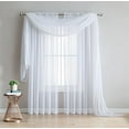 thumbnail image 1 of Amazing Sheer - 2-Piece Rod Pocket Sheer Panel Curtains Fabric Sheer - Voile Curtains for Window Treatment - Natural Light Flow (56"W x 96"L - Each Panel, white), 1 of 2