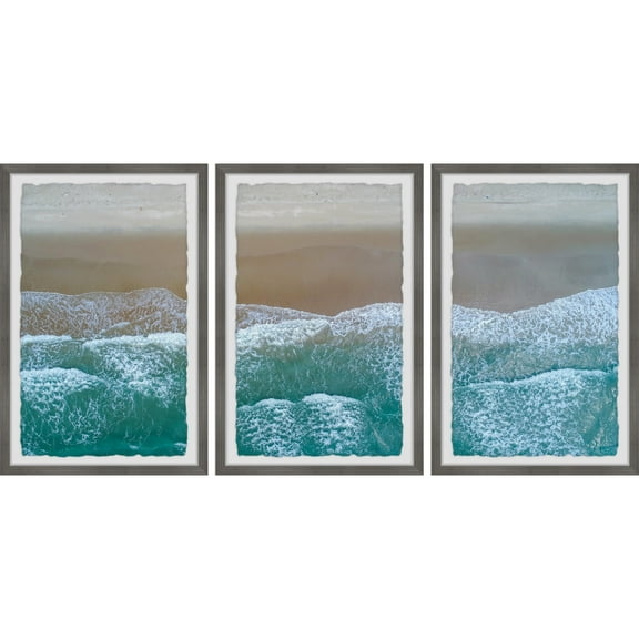 Amazing Shoreline Triptych 8" x 12.00 in Framed Painting Art Prints, by Marmont Hill
