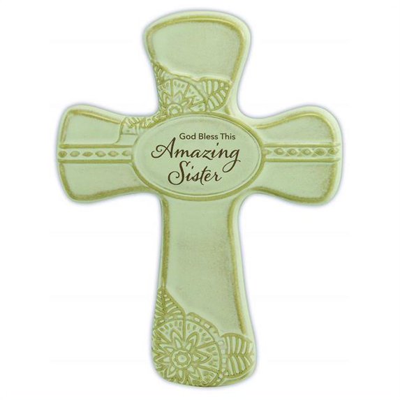 Amazing Sister Wall Cross - Religious Stoneware Blessing Wall Art