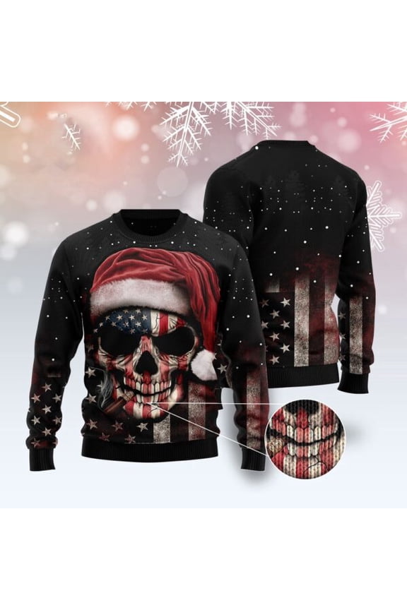 Amazing Skull Christmas Ugly Christmas Sweater, Christmas Sweater, Ugly Sweater, Funny Xmas Sweaters