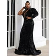 thumbnail image 1 of Amazing-Snazzy Black Sequin Women's Elegant Cloth, Plus Size Women Evening Gown, Evening Dress, Party Dress, Formal Dress, Casual Dress, 1 of 5