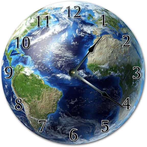Amazing Space View ON Planet Earth Clock - Printed Clock - Large Wall Clock - Home Décor Clock