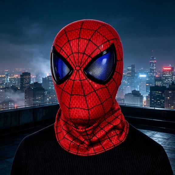 Amazing Spider Hero Mask Blue Mesh Eyes Full Head Balaclava Superhero Cosplay Costume Prop Comic Con Stage Performance Accessory Present