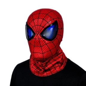 Amazing Spider Hero Mask with Sound Effect Blue Mesh Eyes Full Head Balaclava Superhero Cosplay Costume Prop Comic Con Stage Performance Accessory Present