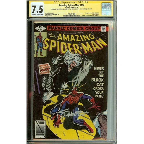 Amazing Spider-Man #194 1st Black Cat CGC 7.5 Stan Lee, Romita, and Shooter