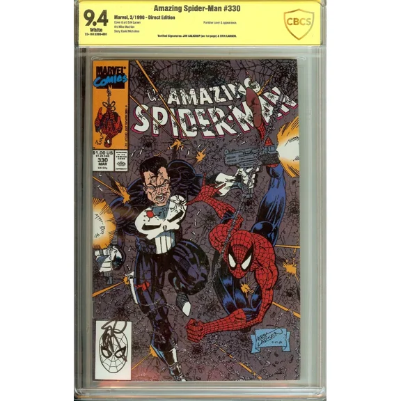 Amazing Spider-Man #330 CBCS 9.4 Signed by Jim Salicrup and Erik Larsen