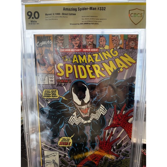 Amazing Spider-Man #332 CBCS 9.0 Signed Erik Larsen
