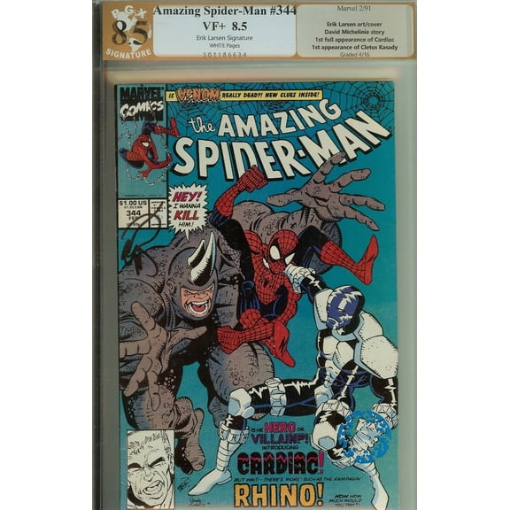 Amazing Spider-Man #344 Carnage Signed Erik Larsen PGX 8.5