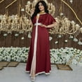 thumbnail image 1 of Amazing Superstore Muslim Red Women Fancy Maxi Arabic Abaya Dress Soft Satin Kaftan A-Line Dress, 1 of 5