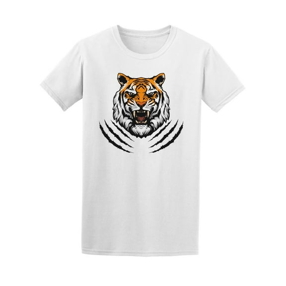 Amazing Tiger Head Graphic T-Shirt Men -Image by Shutterstock, Male x-Large