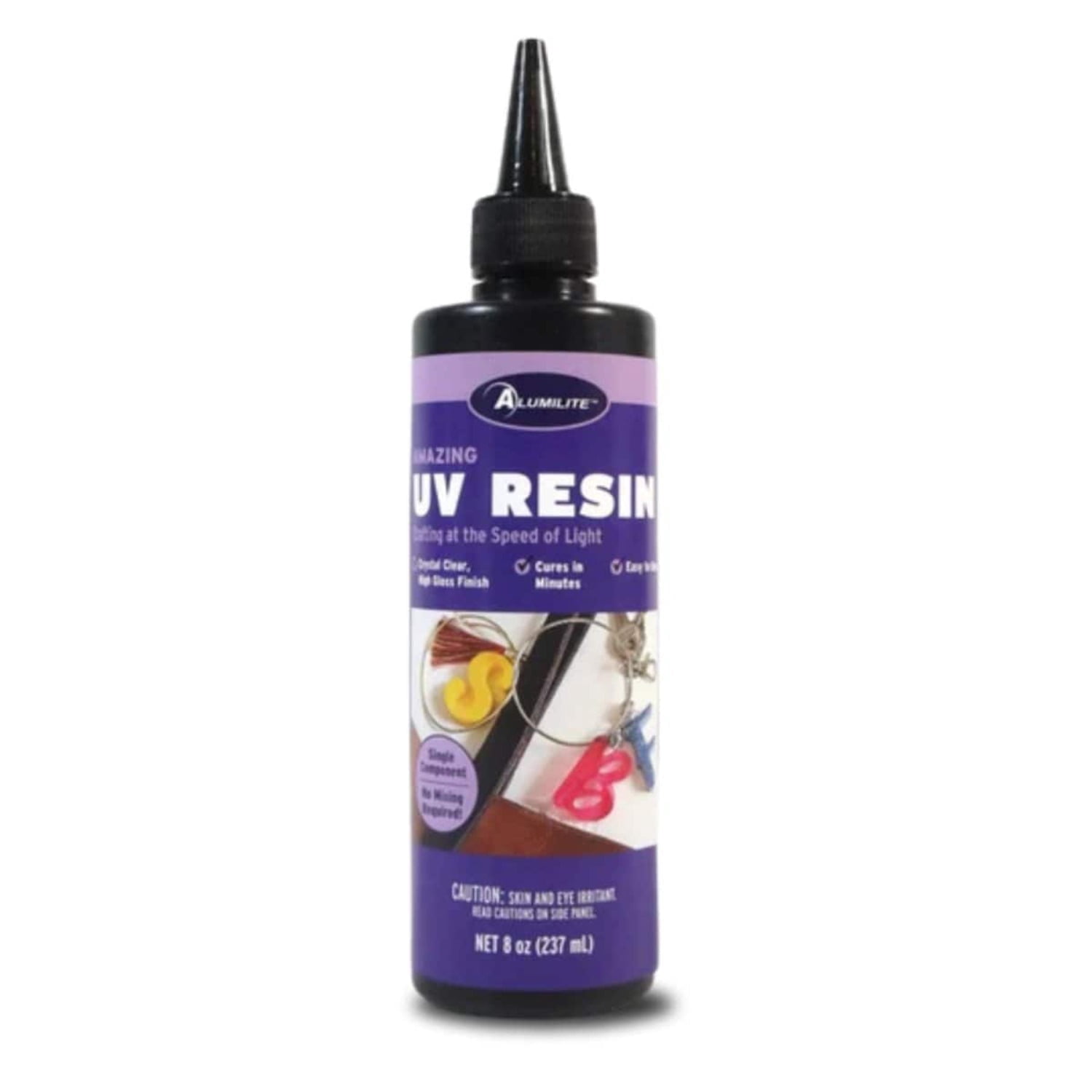 Alumilite Amazing Crystal Clear UV Resin for Jewelry Making, 8 oz, Fast Curing UV Resin for Resin Art, Crafts, Earrings, Keychains