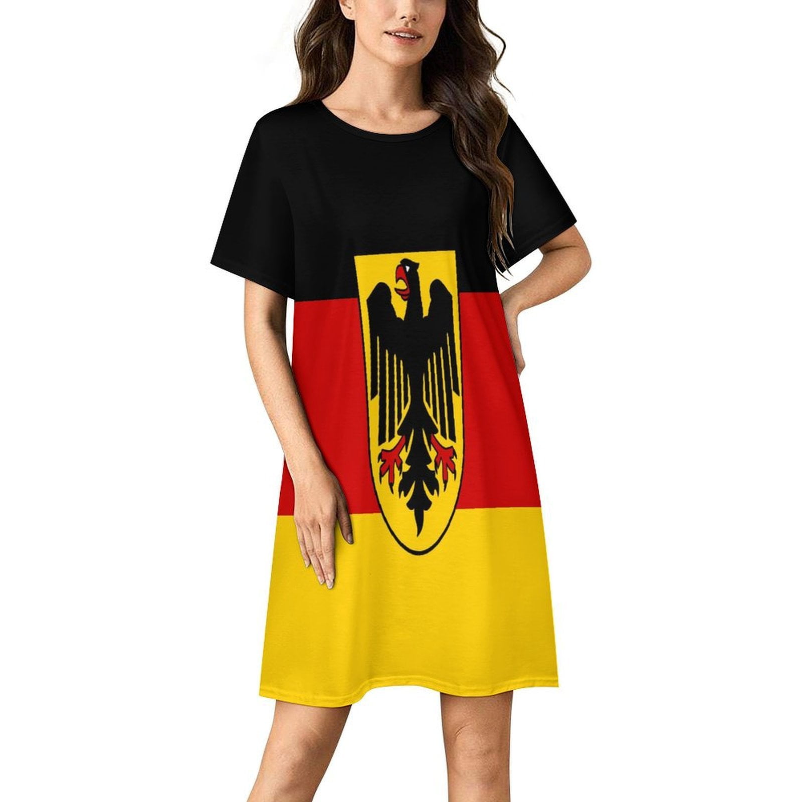 Amazing Vector of German Flag Women Nightgown Sleepwear Short Sleeves ...