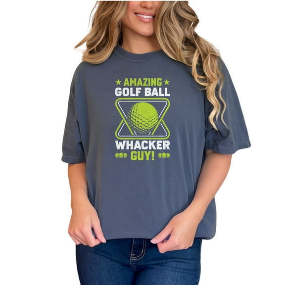 Amazing Vintage Golf Ball Whacker Guy, Denim Comfort Colors T-Shirt, Small