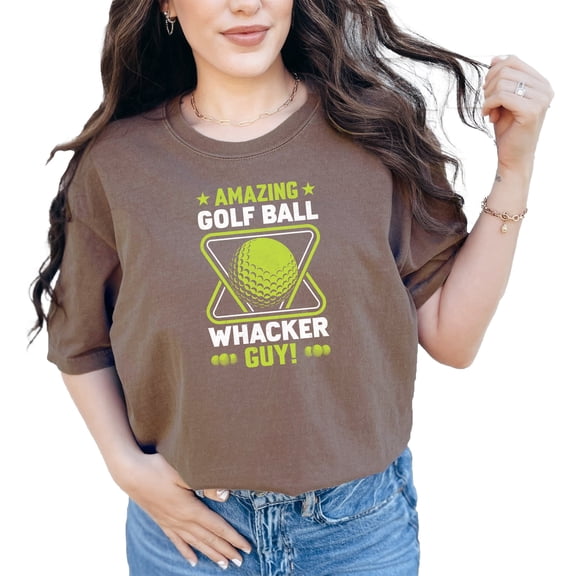 Amazing Vintage Golf Ball Whacker Guy, Espresso Comfort Colors T-Shirt, Medium