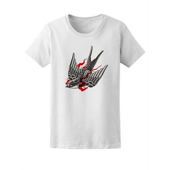 Amazing Vintage Swallow On Fire T-Shirt Men -Image by Shutterstock, Male Large