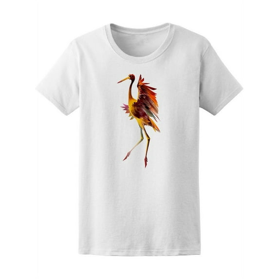 Amazing Watercolor Crane Sketch T-Shirt Women -Image by Shutterstock, Female Large