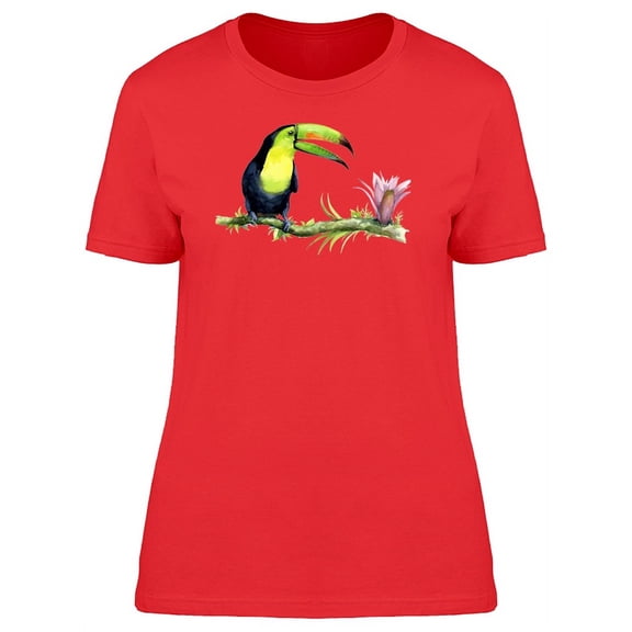 Amazing Watercolor Exotic Toucan T-Shirt Women -Image by Shutterstock, Female Small