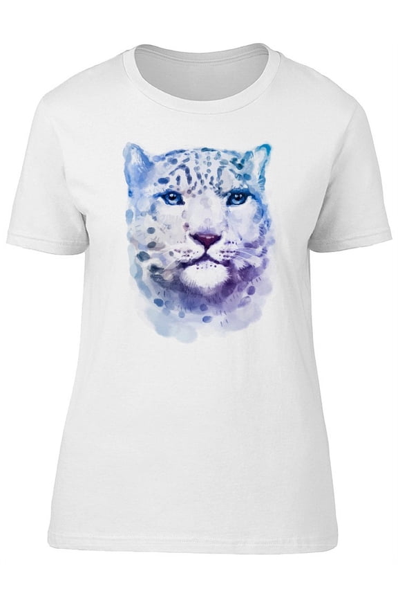 Amazing Watercolor Snow Leopard T-Shirt Women -Image by Shutterstock, Female Small