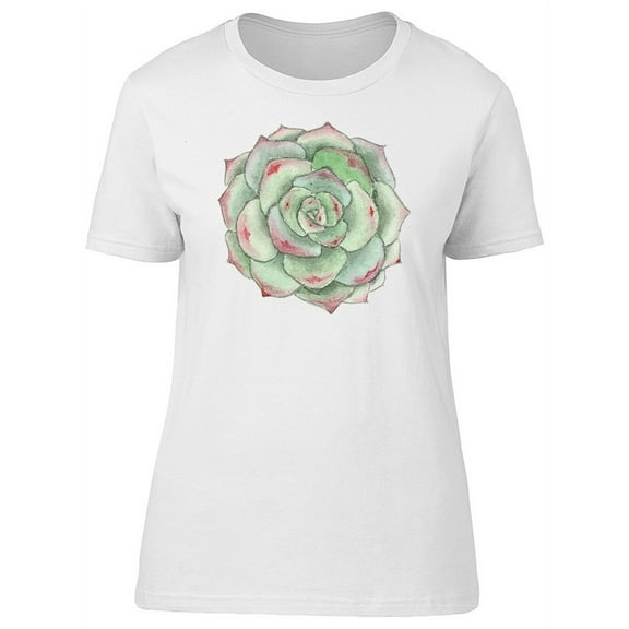 Amazing Watercolor Succulent T-Shirt Women -Image by Shutterstock, Female Small