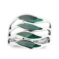 thumbnail image 1 of Amazing Waves Myriad of Green Malachite Stone Sterling Silver Ring-7, 1 of 6