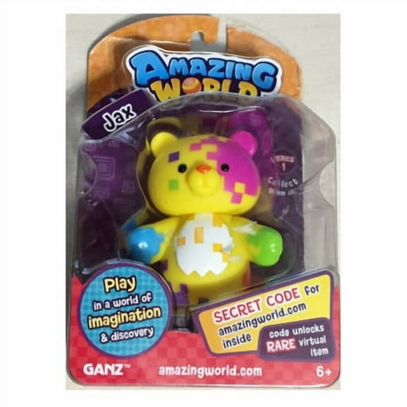 Amazing World Figures - JAX the Bear (From the Creators of Webkinz) (BONUS 1 FUN CHOPS)