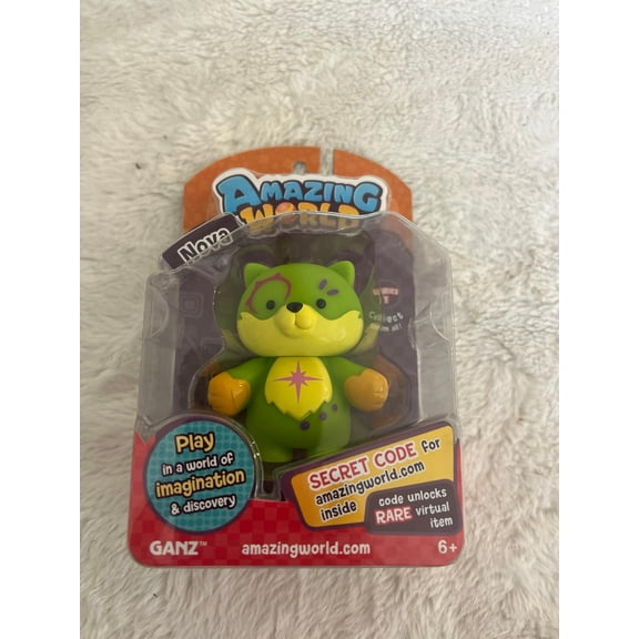 Amazing World Figures - Nova the Cat (New From the Creators of Webkinz) (BONUS 1 FUN CHOPS & 1 ZIPPER BRACELET)