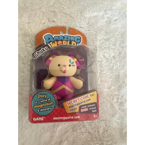 Amazing World Figures- Shuku the Dog (From the Creators of Webkinz) New (BONUS 1 FUN CHOPS & 1 ZIPPER BRACELET)