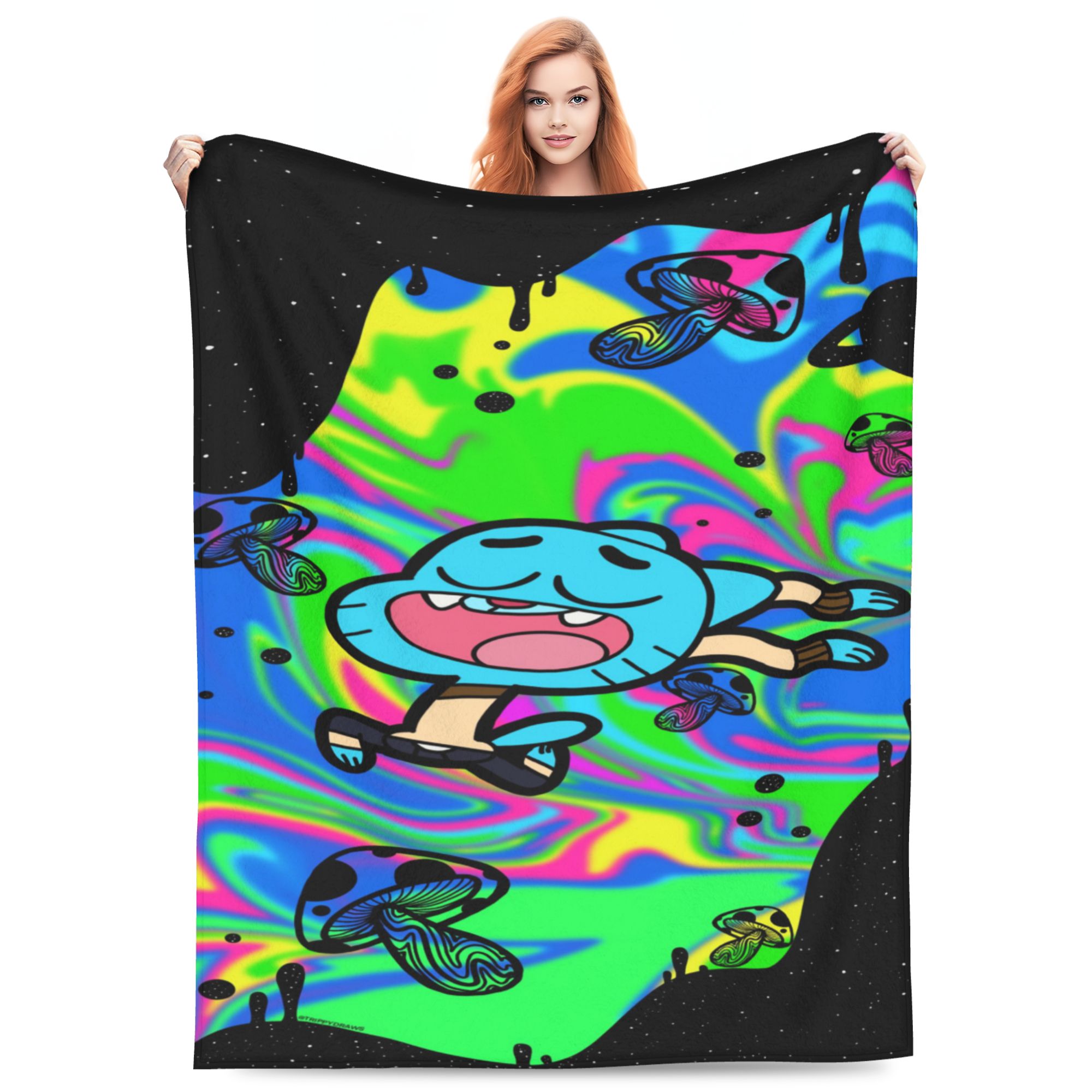 Amazing World Of Gumball Bed Blanket 3D Printed Throw Blanket Amazing World Of Gumball Bed Blanket 3D Printed Throw Blanket