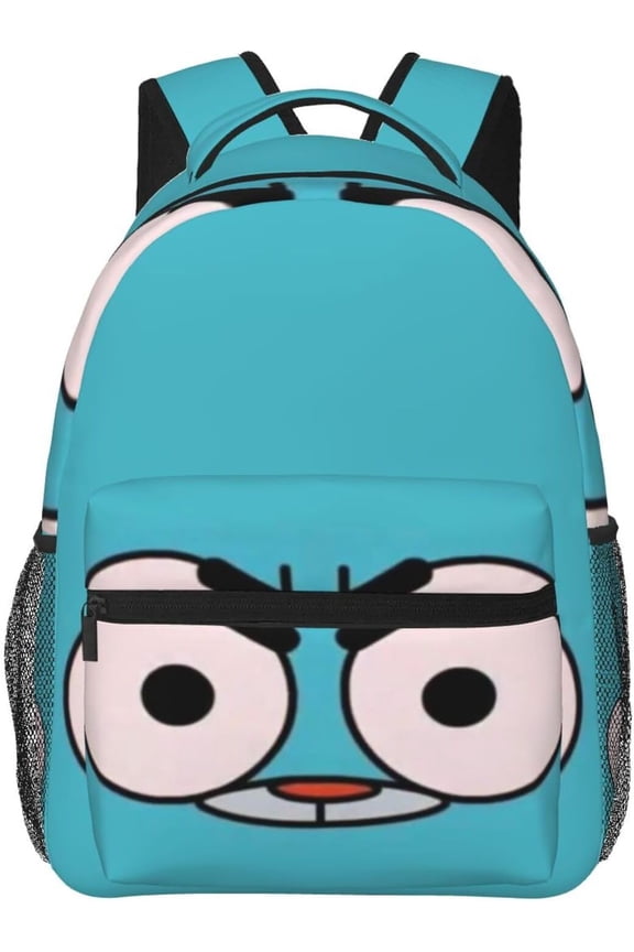 The Amazing World of Gumball Kawaii Gumball Backpack Blue Cartoon Travel Backpack Cute Backpack Lightweight Large Capacity Laptop Backpack Cartoon Anime Fans Gift