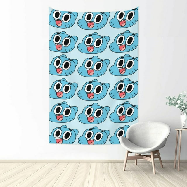 Amazing World of Gumball Tapestry for Bedroom, Art Pattern Print Wall
