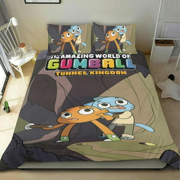 The Amazing World of Gumball-themed Bed Sheet Set Three Piece Set Comfortable And Skin Friendly Unique Design Home Decor Gifts For Family Friends fans36x75Inches90cm*190cm