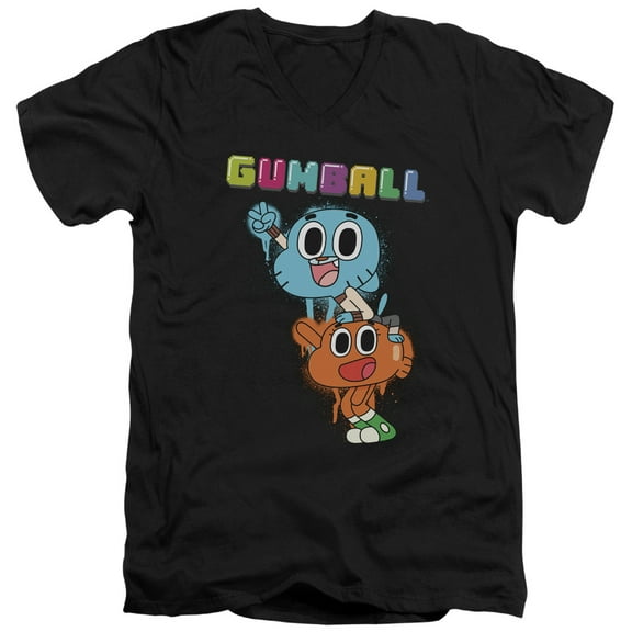Amazing World Of Gumball - Gumball Spray - Slim Fit V Neck Shirt - Large