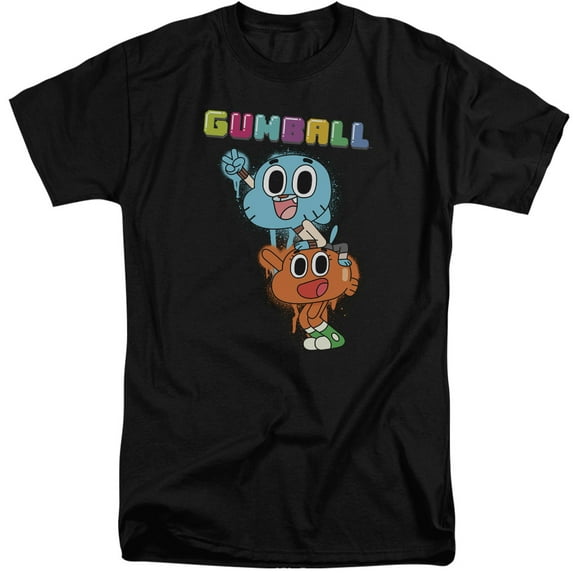 Men's Amazing World Of Gumball Gumball Spray T-shirt Tall XXX-Large Black
